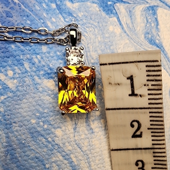 Citrine yellow gemstone necklace November Birthstone - Picture 9 of 10
